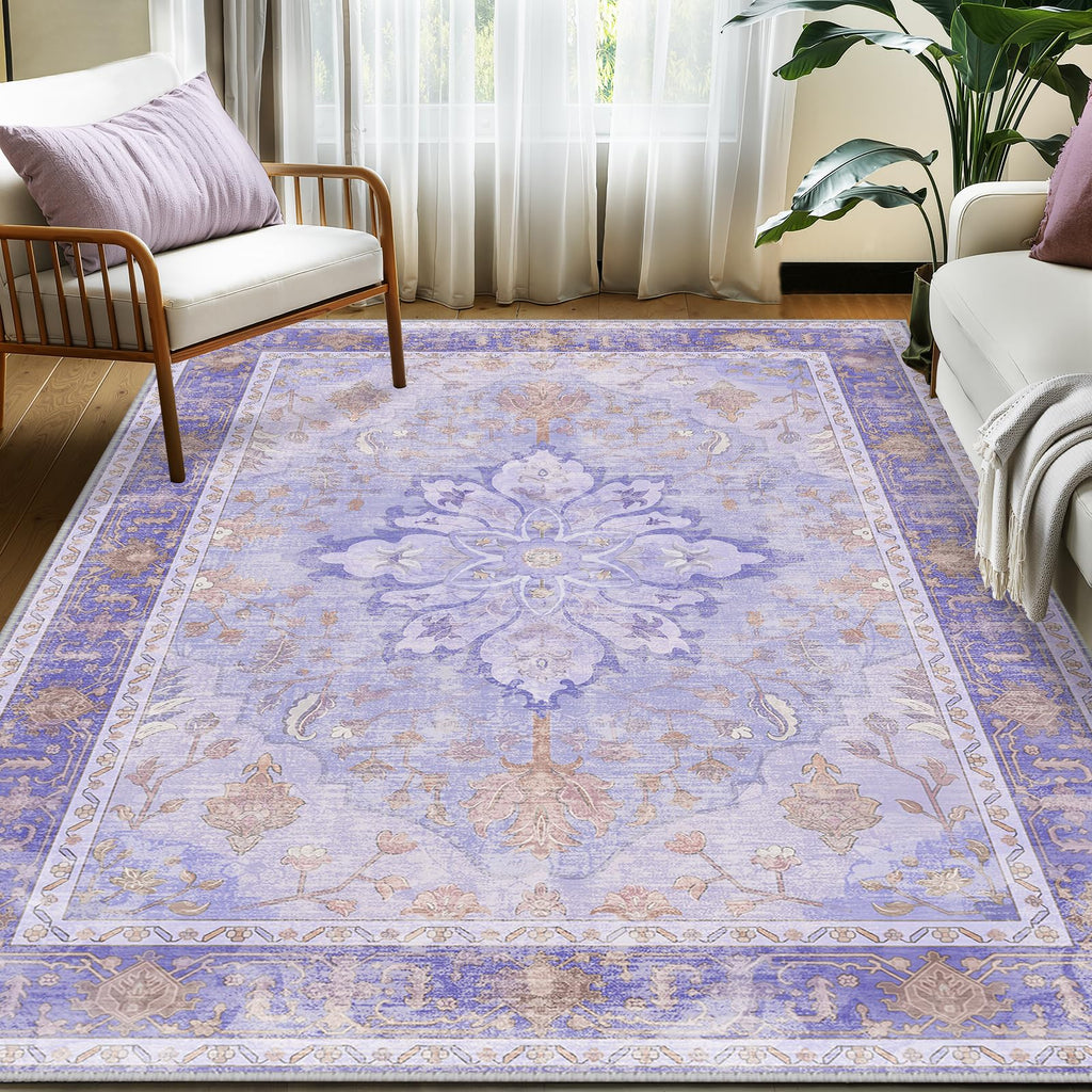 Washable Area Rug (Purple / 5' x 7' (Rectangular))