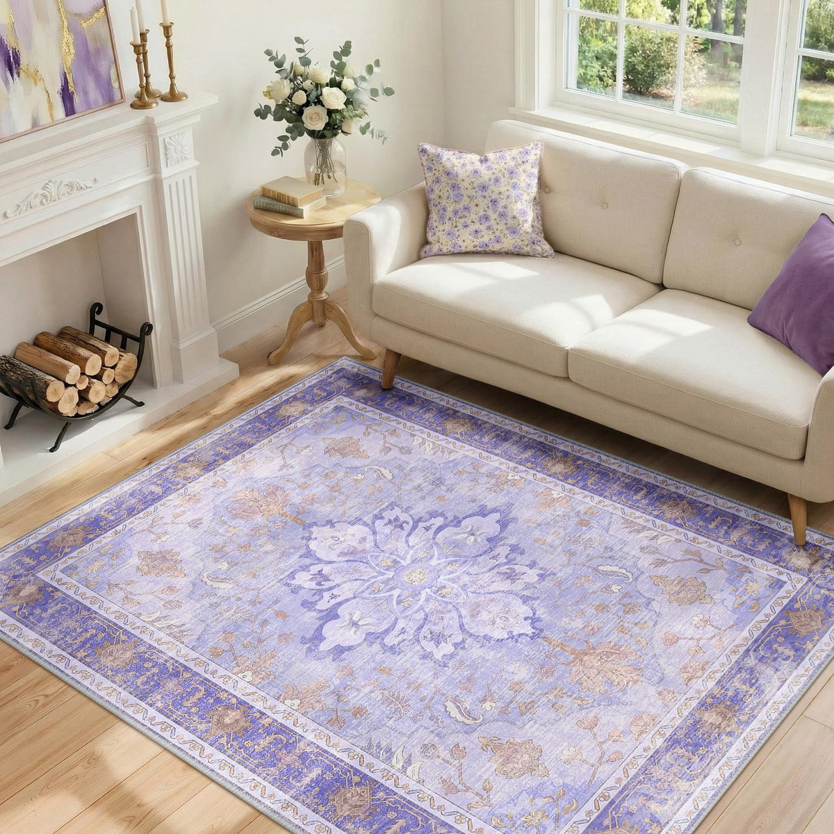 Washable Area Rug (Purple / 4' x 6' (Rectangular))