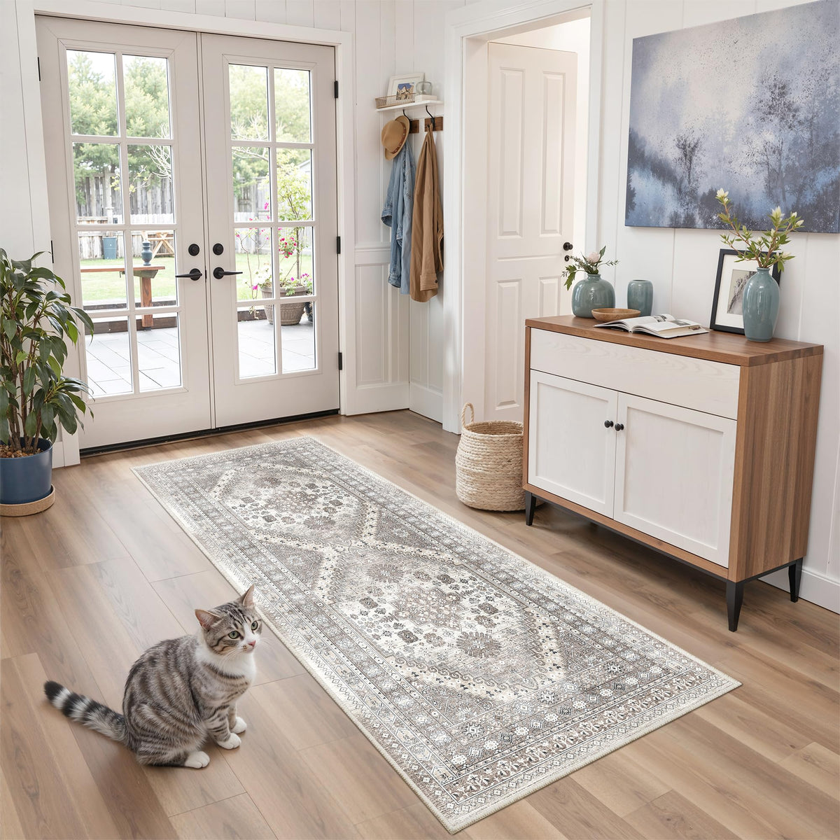2x5 Rug Runners for Hallways Non Slip (Brown/Beige / 2' x 5' (Runner))