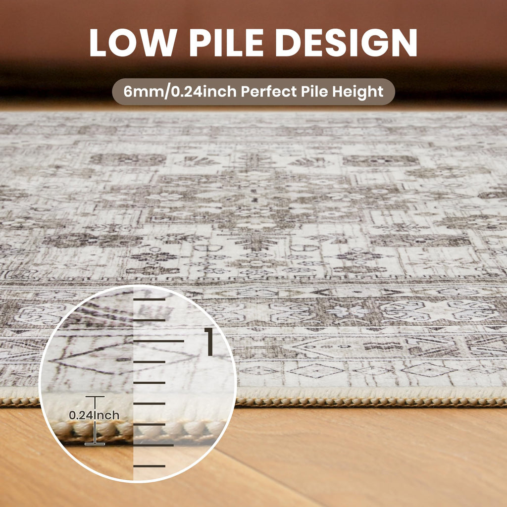 2x5 Rug Runners for Hallways Non Slip (Brown/Beige / 2' x 5' (Runner))