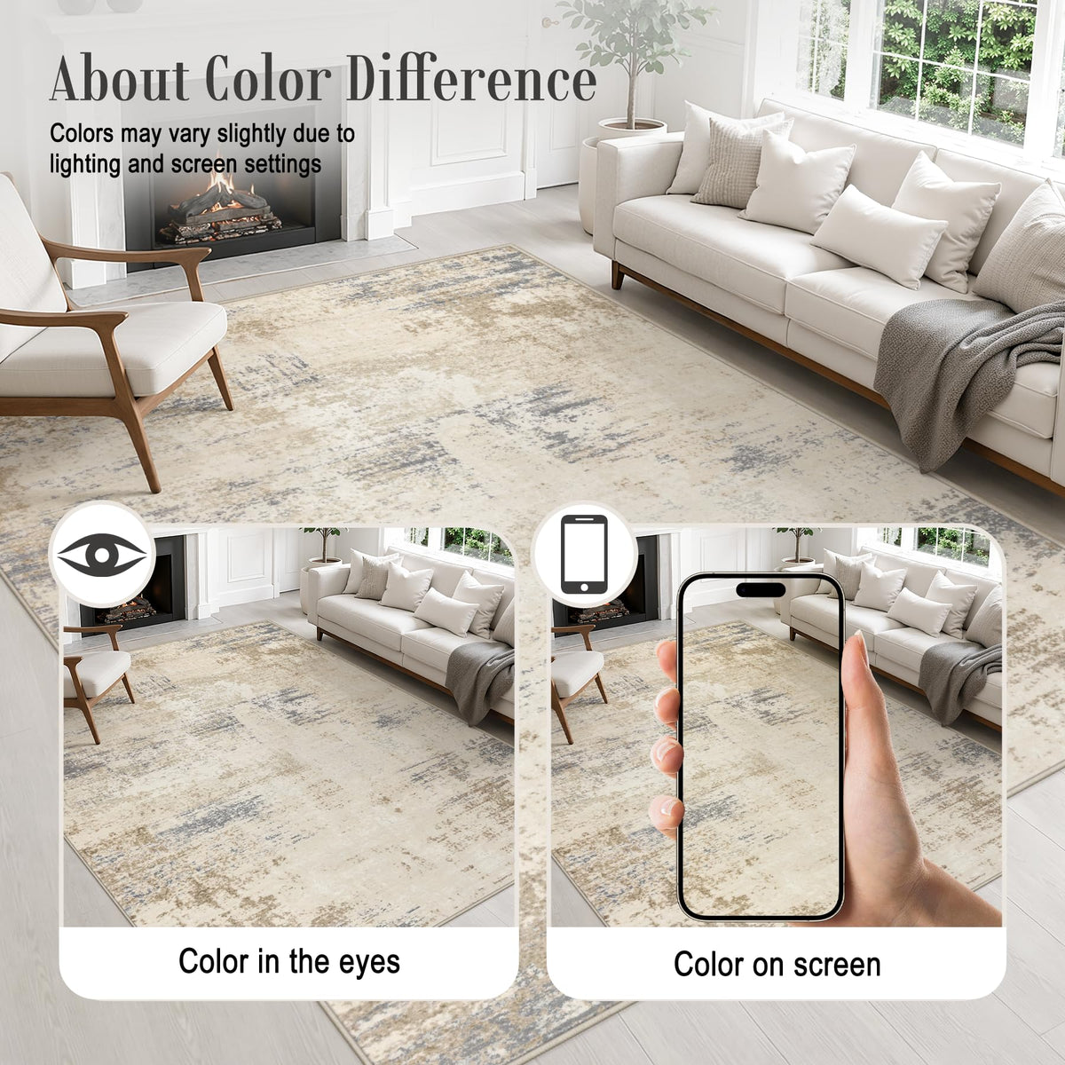 Area Rug Living Room (Beige Brown / 8' x 8' (Square))