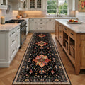 Washable Area Rug (Black/Colorful / 3' x 9' (Rectangular))